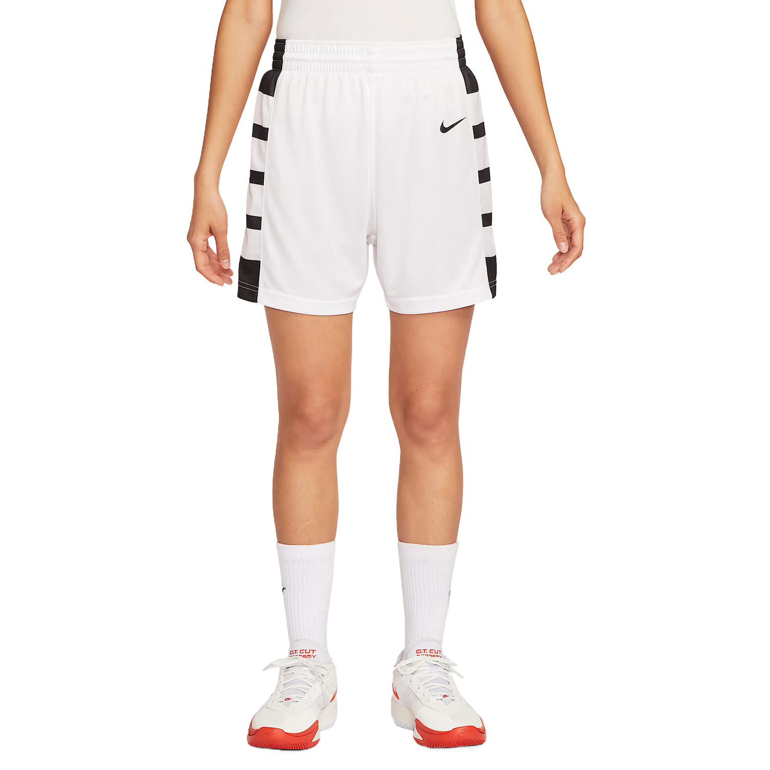 Nike Женские спортивные шорты Dri Fit белые черные — фото 4