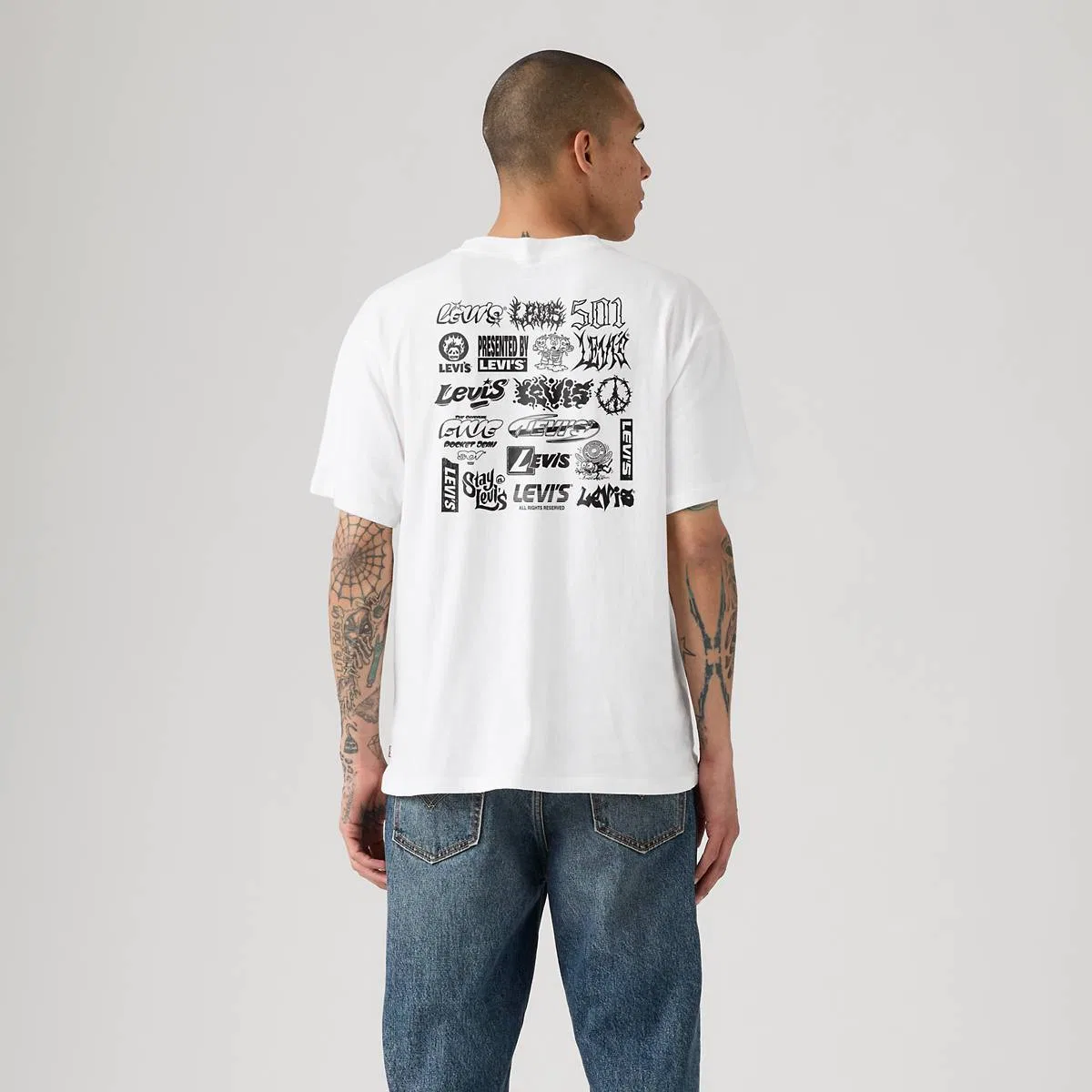 Винтажная футболка с графическим принтом Levi's, Levis Logo Grid White - White — фото 4