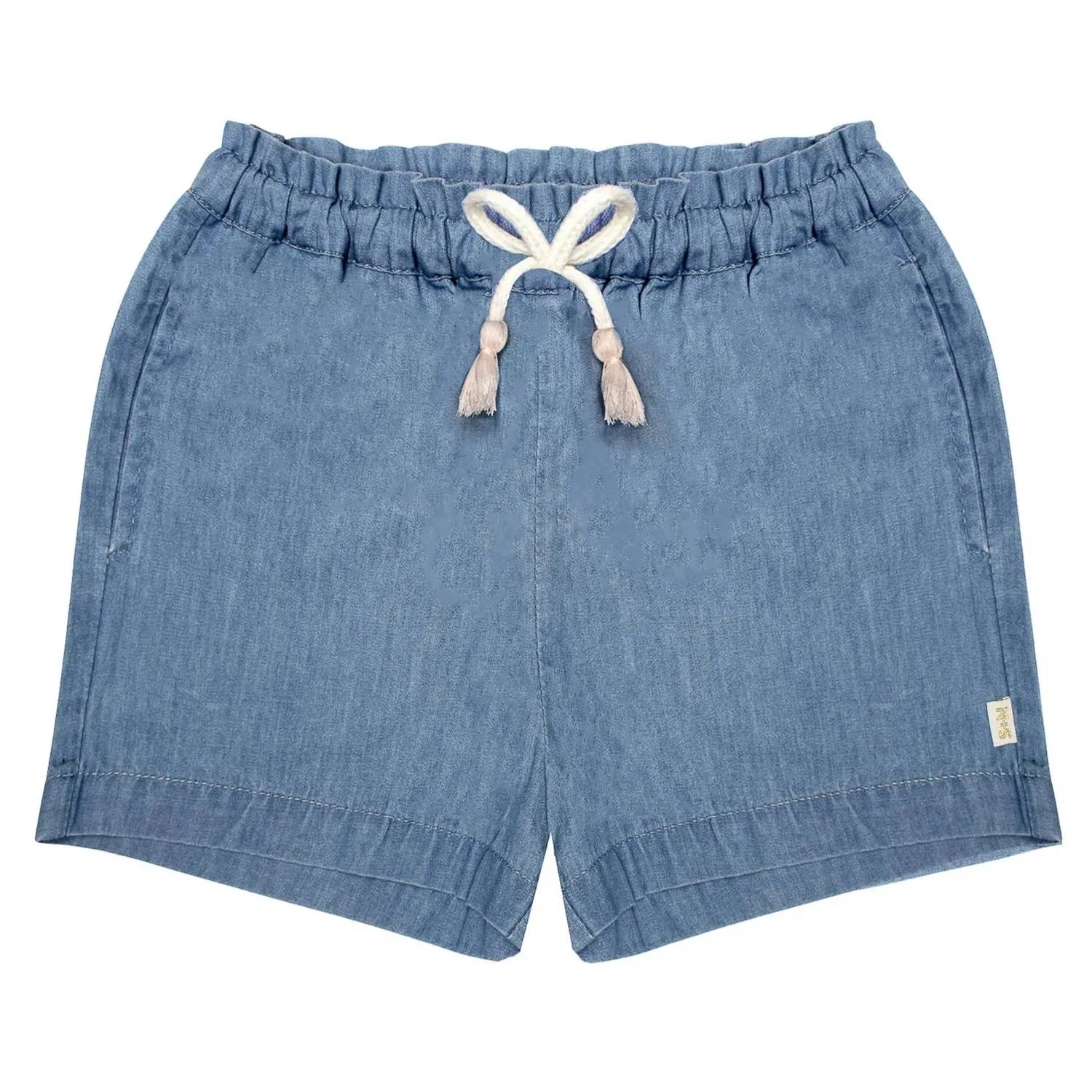 Детские шорты для девочек с эластичным поясом Chambray Kelly Sammy + Nat, синий — фото 2