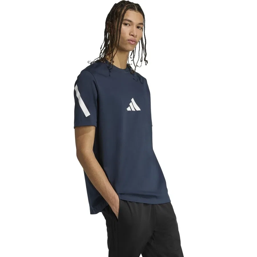 Футболка спортивная с круглым вырезом Z.N.E. adidas, Темно-синий — фото 3