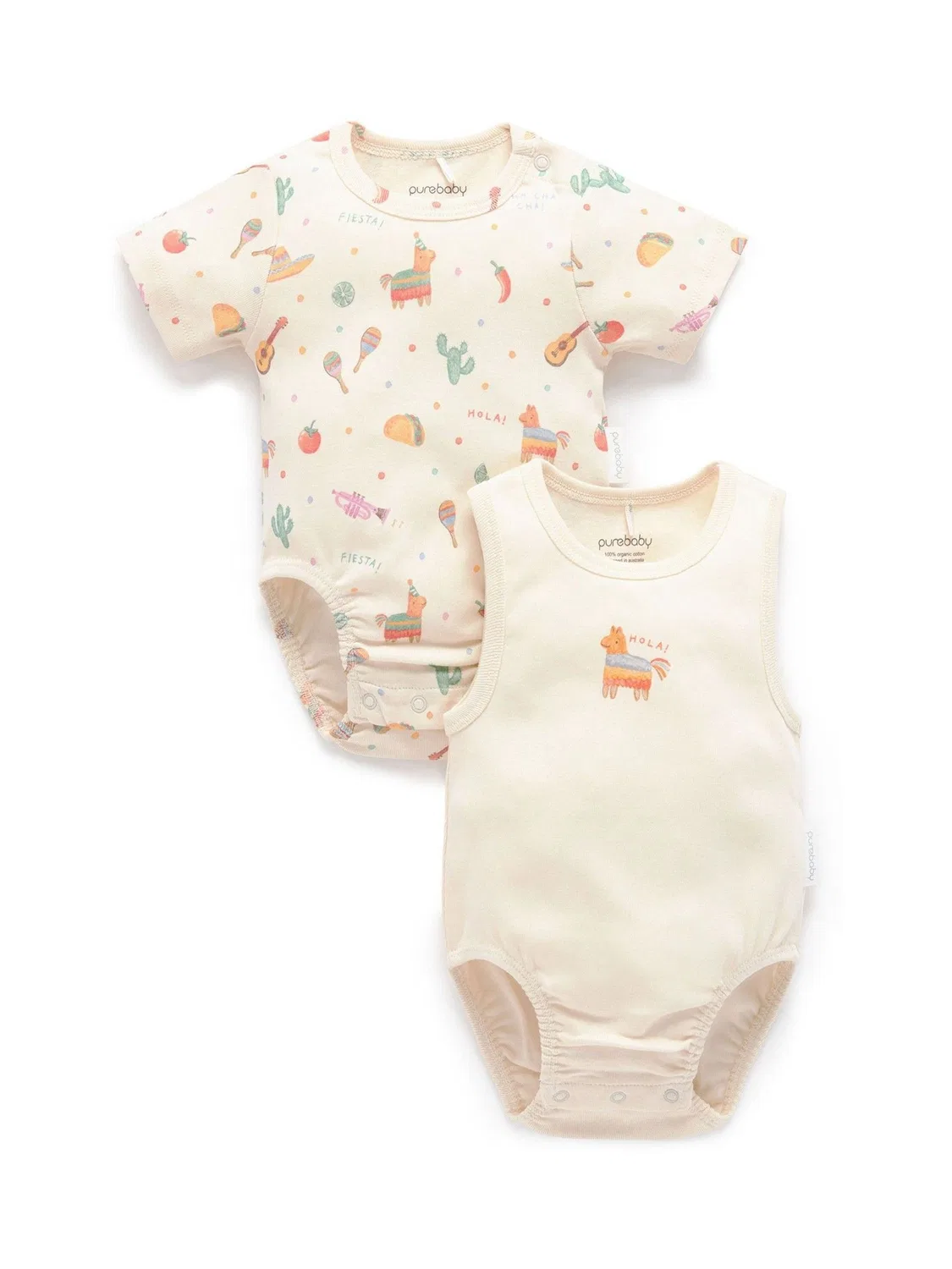 Боди Purebaby 2шт голубой