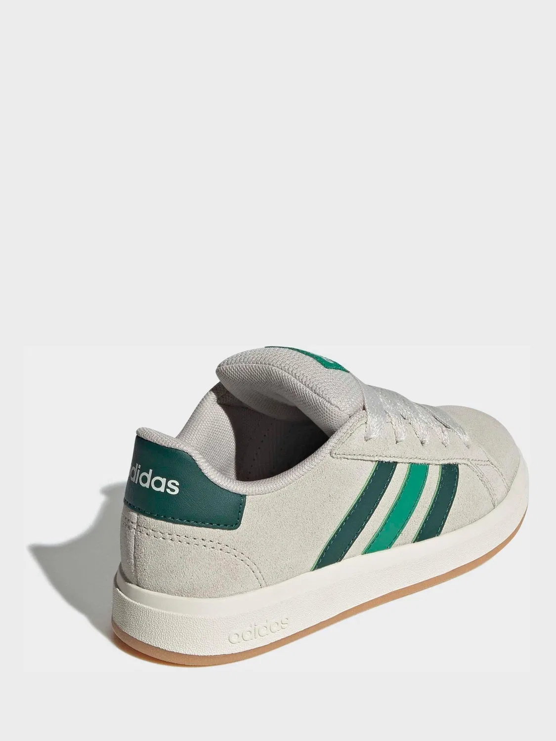 Кроссовки детские suede adidas, серо-зеленые — фото 2