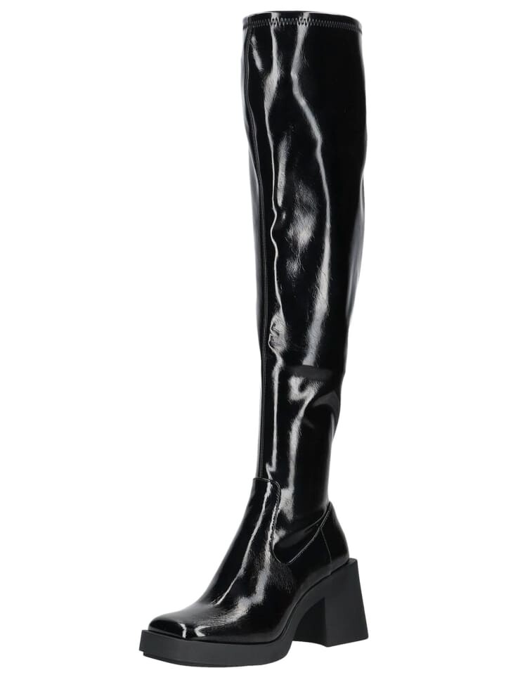 Сапоги женские Steve Madden высокие лакированные, черный