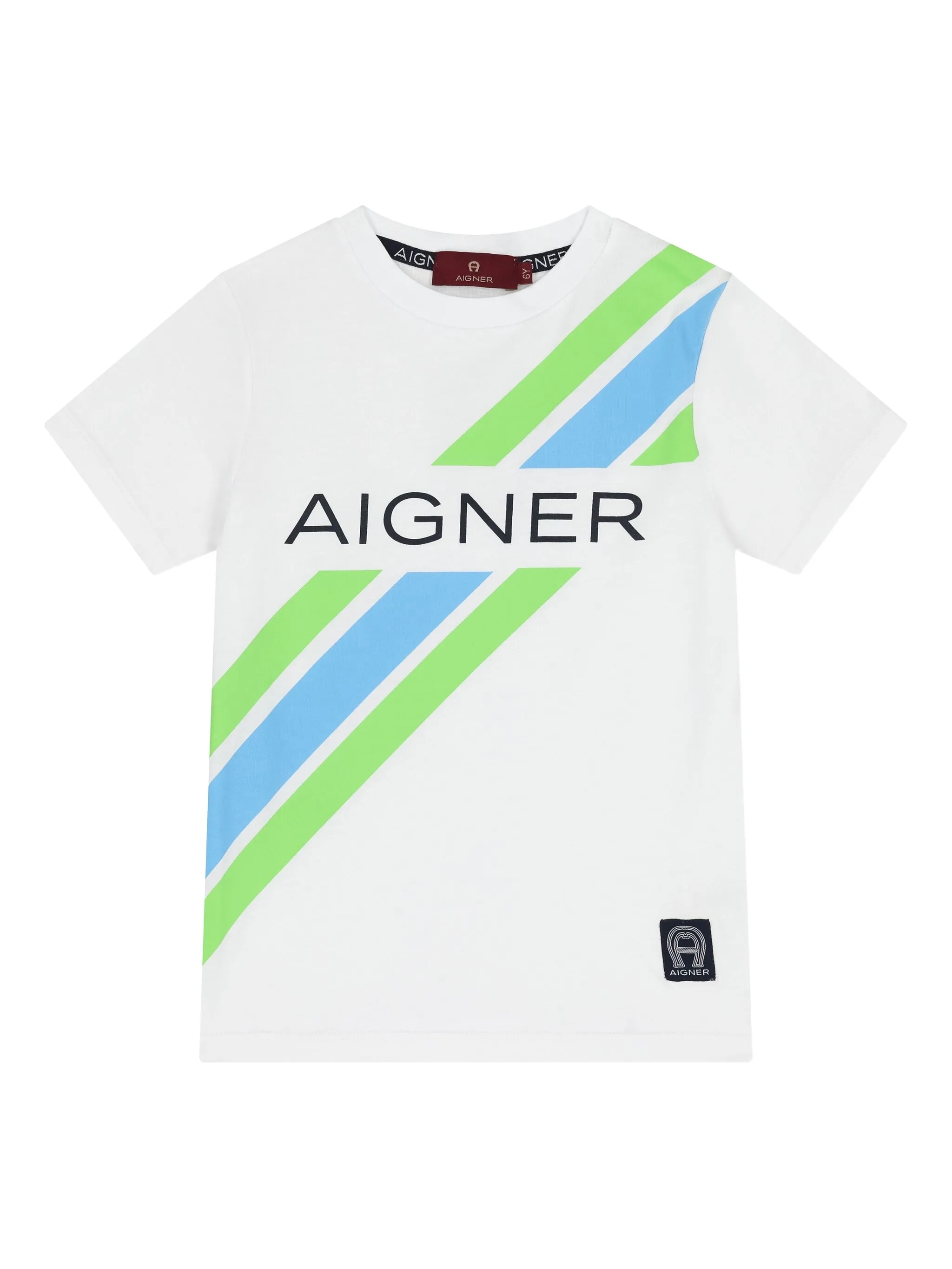 

Футболка с отделкой в полоску Aigner Kids, белый