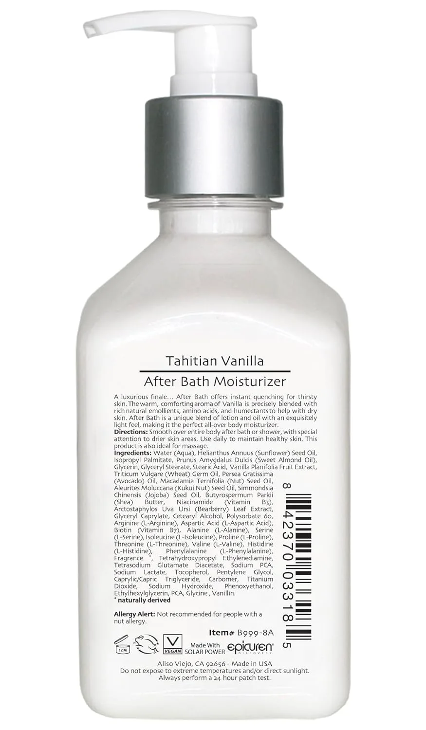Увлажняющий крем для тела Epicuren Discovery Tahitian Vanilla After Bath, 8 унций. — фото 2
