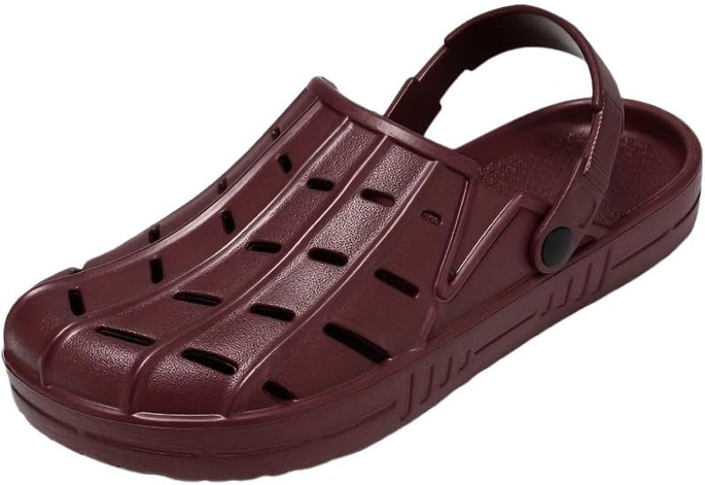 

Мужские модные дышащие сабо большого размера - повседневные сандалии для пляжа и сада на скользящей подошве, материал ЭВА Clolinde, бордовый