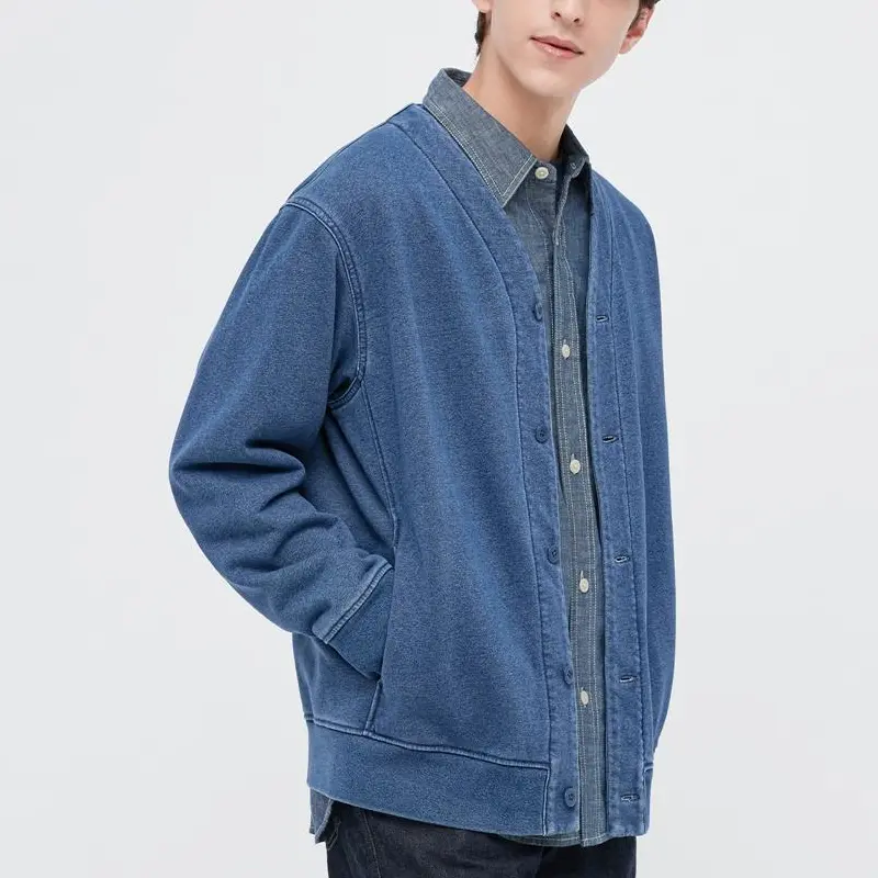 Толстовка унисекс королевского синего цвета Uniqlo, синий — фото 3