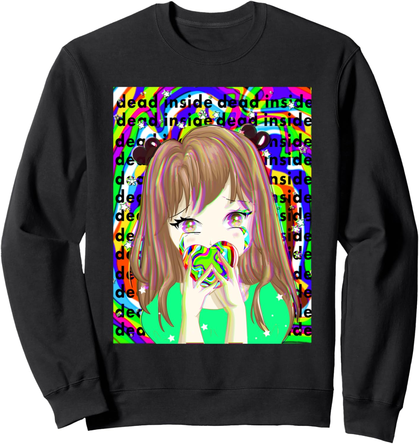 

Толстовка Kikkol Aesthetic Steam Anime Girl Heart-Dead Body Kikkol Aesthetic Clothing Alt Indie Nostalgiacore, черный