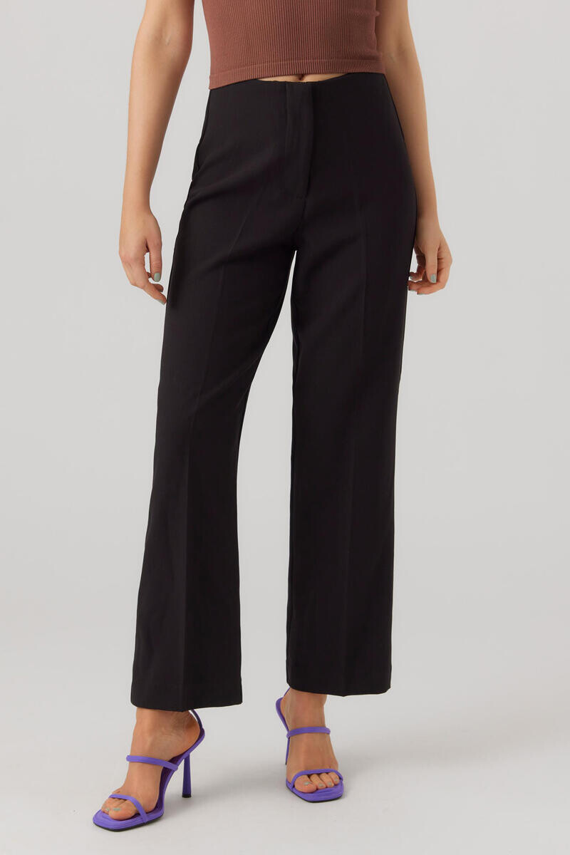 

Женские прямые брюки с завышенной талией Vero Moda, черный