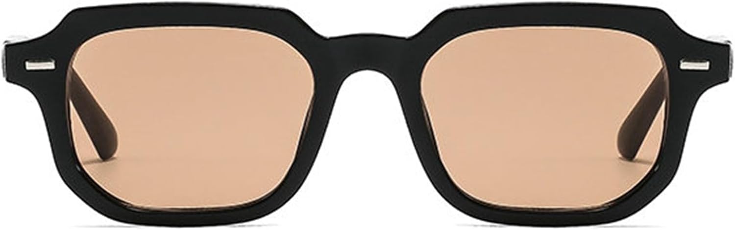 

Солнцезащитные очки Helena Small Polygon Rectangle для женщин и мужчин, модные, ретро, ​​дизайнерские, с квадратными заклепками, классические, черные, с защитой от УФ-излучения UV400, C4