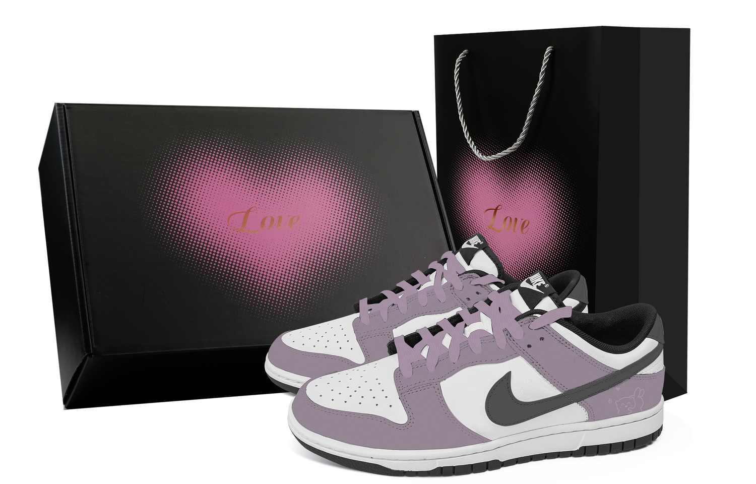 

Nike Кроссовки для скейтбординга Dunk Hugging, Heart Box, устойчивые к истиранию, низкие, унисекс, фиолетовые