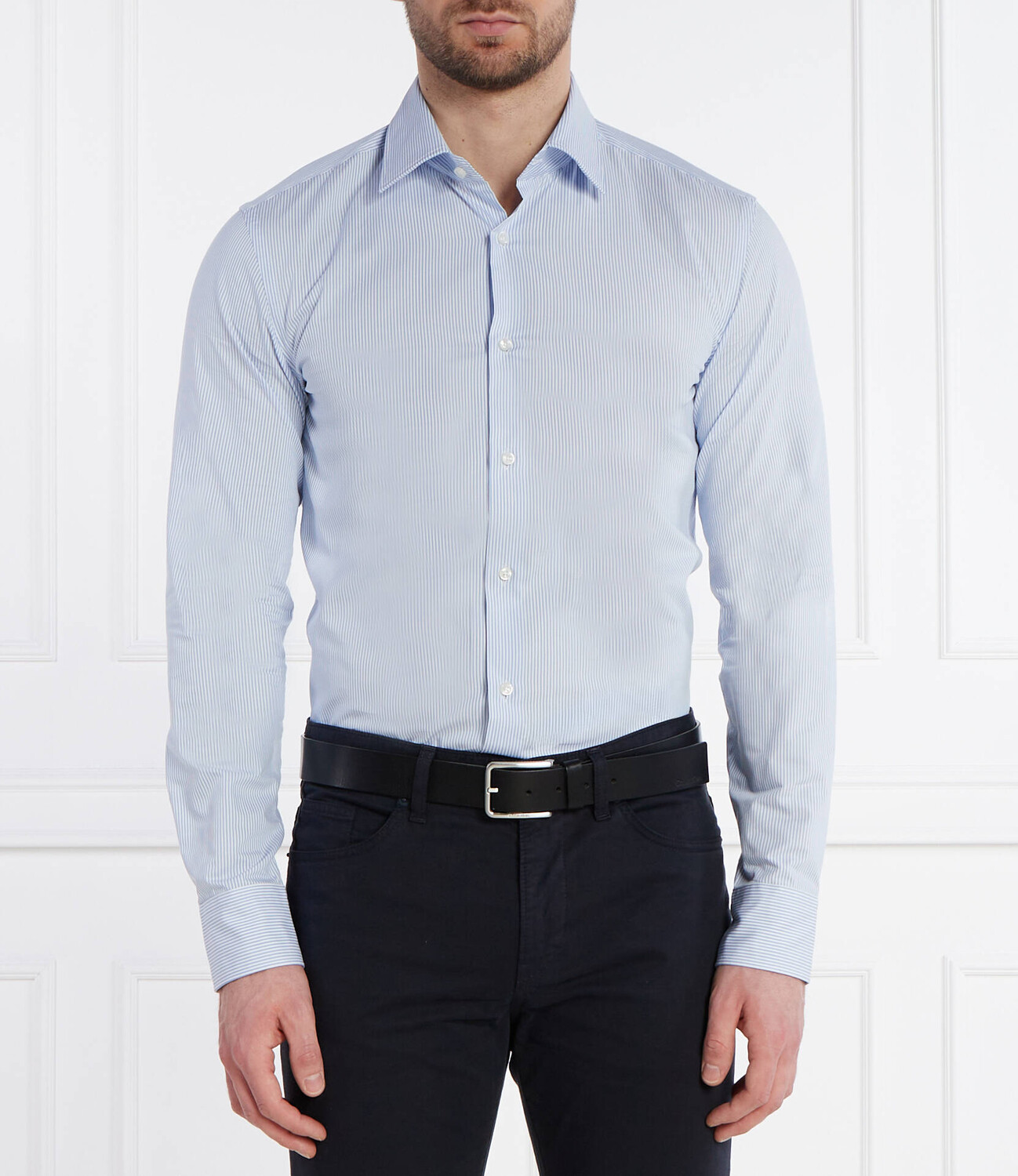 

Рубашка BOSS BLACK H-HANK-kent-C1-214 Slim Fit, небесно-голубой