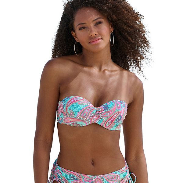 

Женский топ-бандо бикини с принтом пейсли Lascana