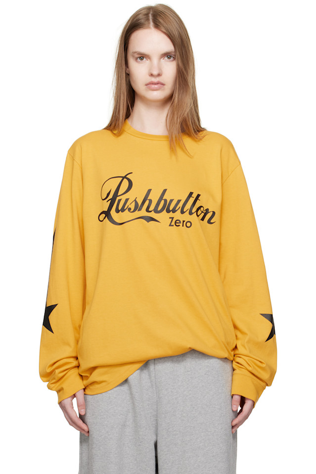 

Футболка с длинными рукавами и графическим принтом Pushbutton, желтый