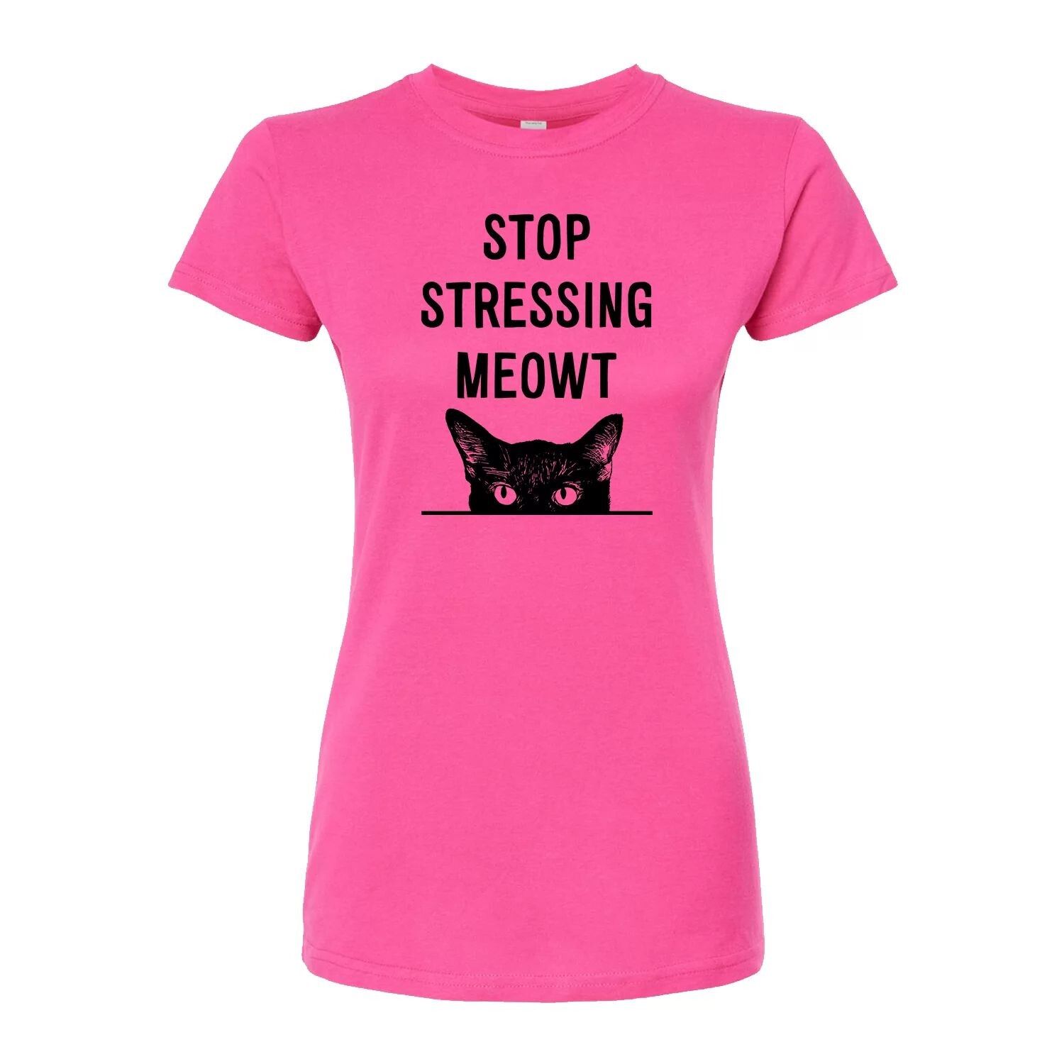 

Облегающая футболка для юниоров Stop Stressing Meowt Licensed Character, розовый