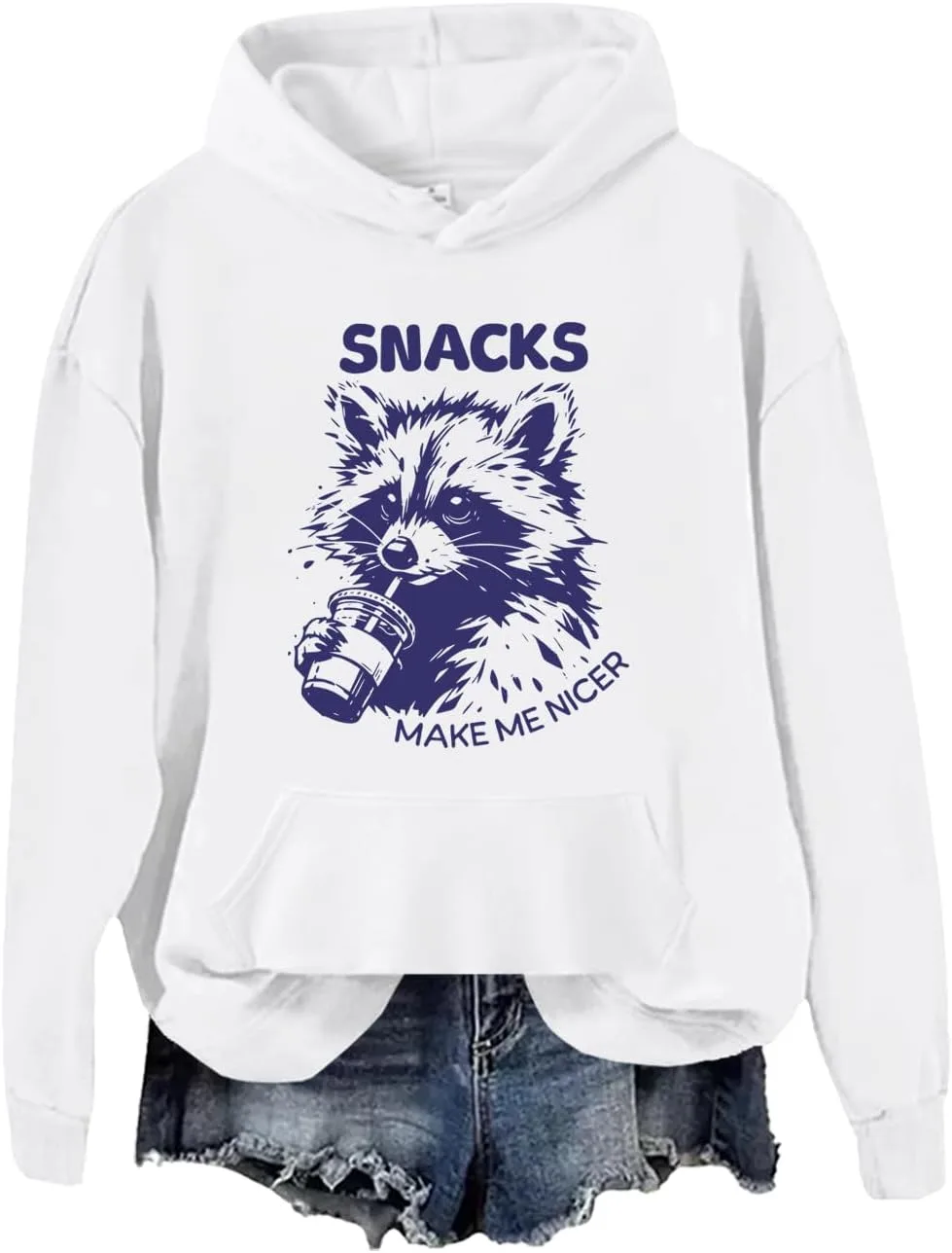 

Толстовка с длинным рукавом Funny Animal Raccoon Snacks Make Me Nicer
