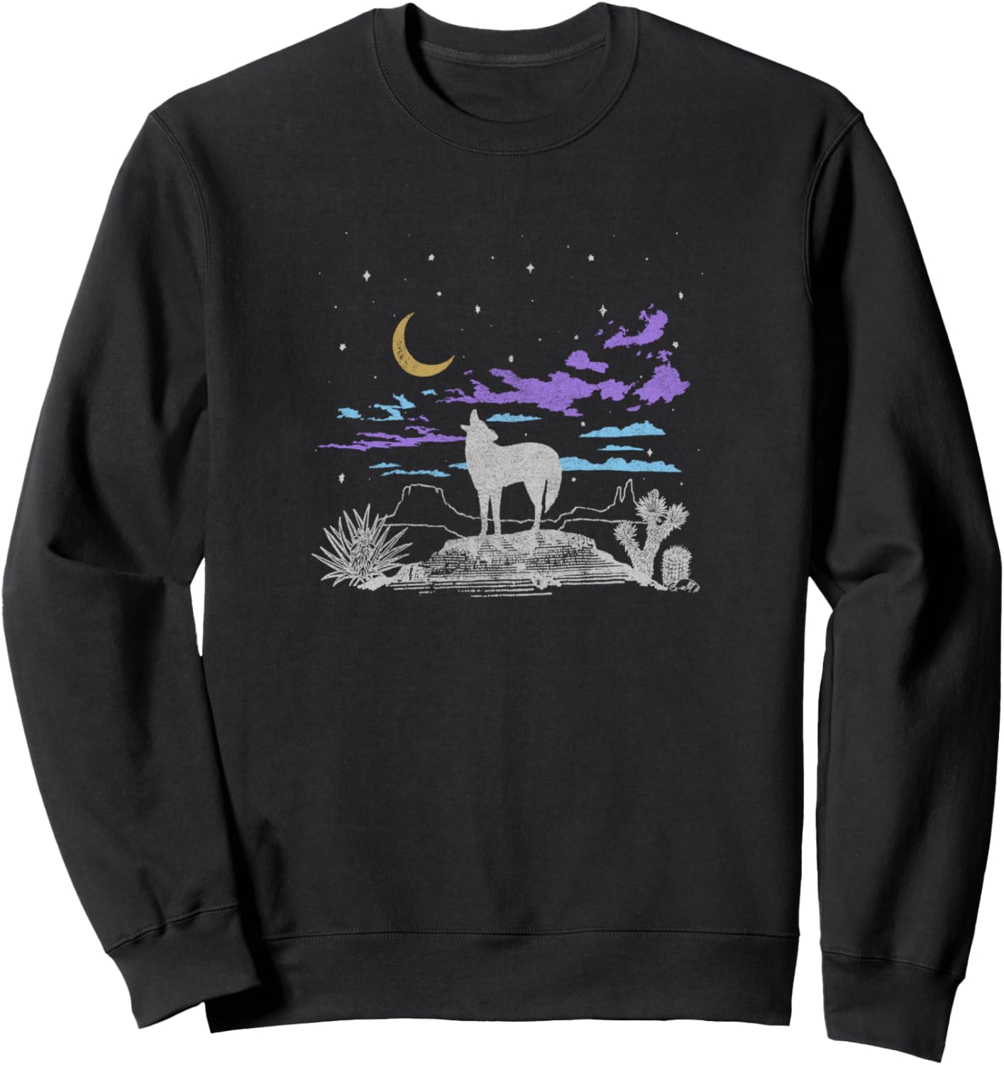 

Толстовка с силуэтом воющей луны в пустыне Trendy Apparel, черный