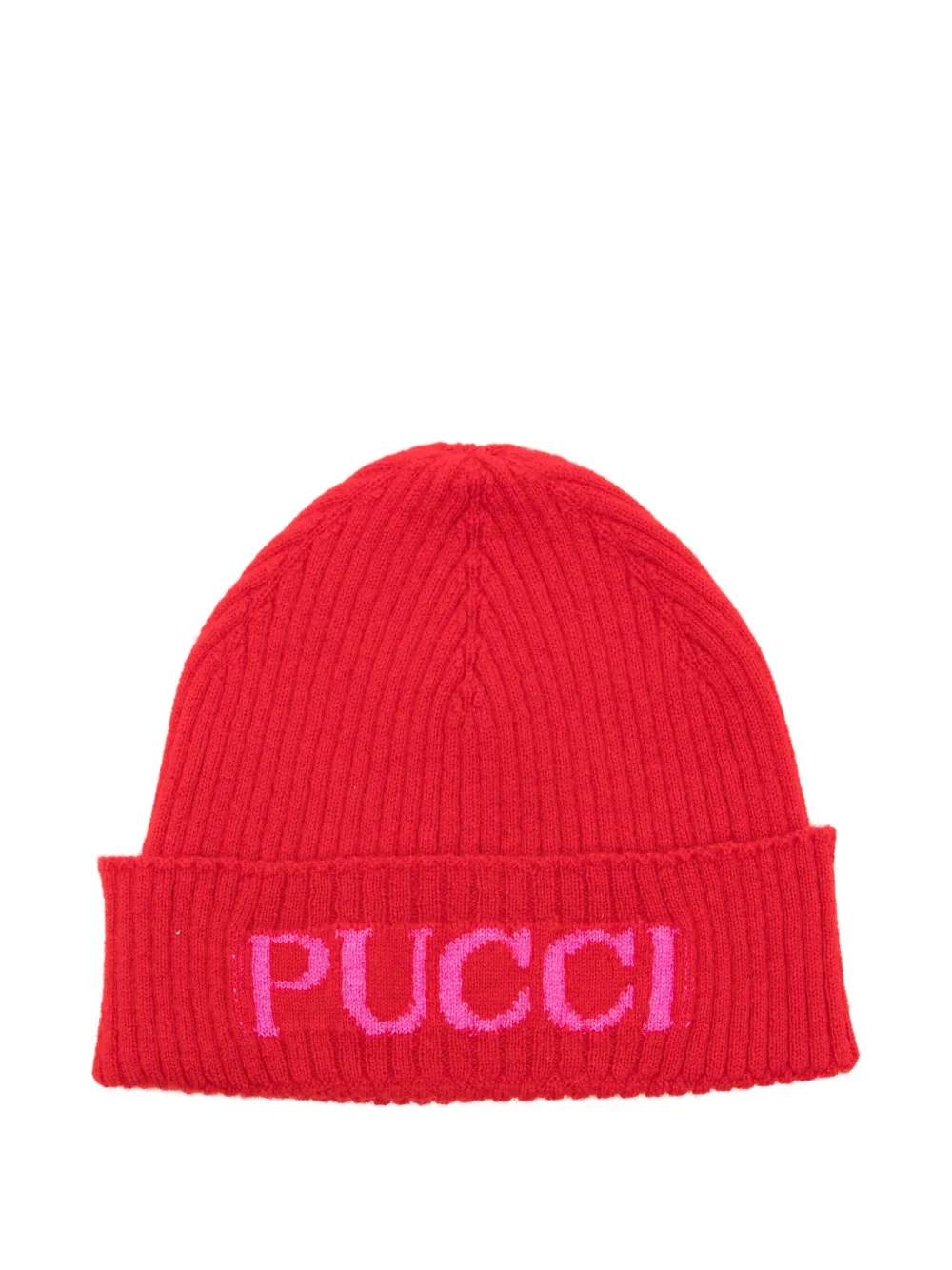 

Шапка бини в рубчик с логотипом PUCCI Junior, красный