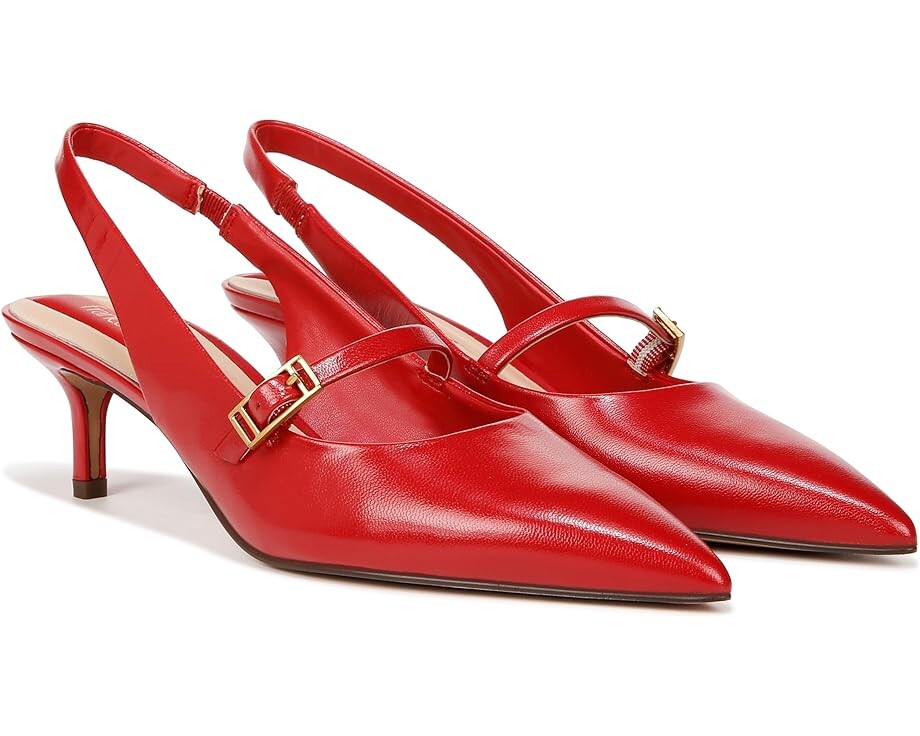 

Туфли Franco Sarto Khloe Pointed Toe Slingback Kitten Heel, красный