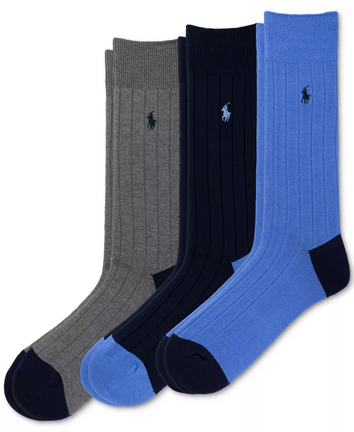 

Мужские махровые носки для костюма Soft Touch Rib, 3 пары Polo Ralph Lauren, синий