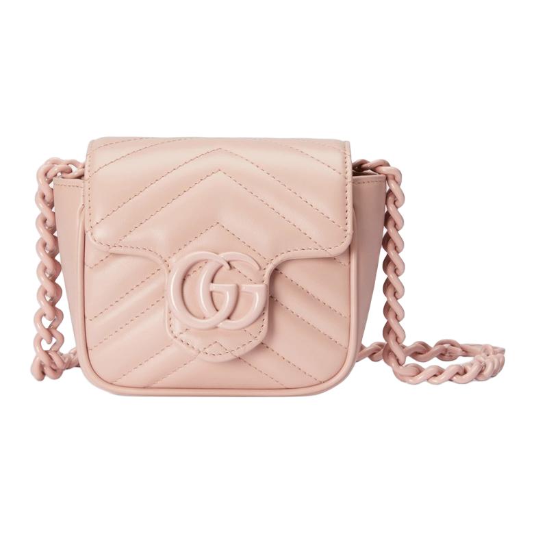 

GUCCI Сумка поясная GG Marmont из кожи для женщин светло-розовая