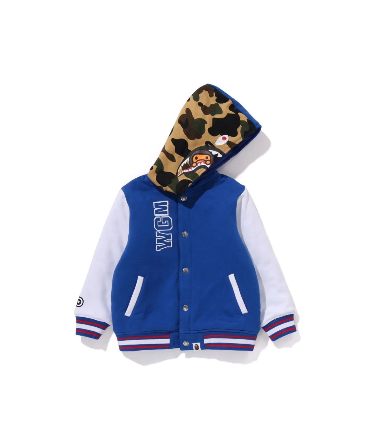 Толстовка с капюшоном A BATHING APE с принтом MILO SHARK, хлопок, черный — фото 3