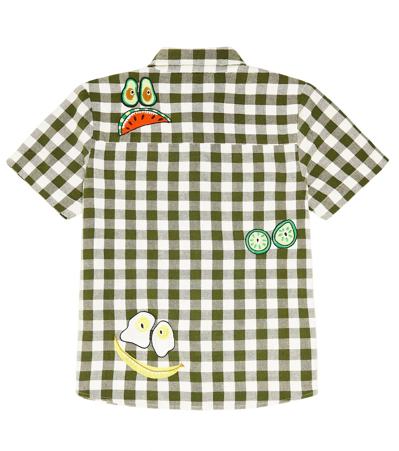 Рубашка из клетчатого хлопка с аппликацией Stella Mccartney Kids, зеленый — фото 4