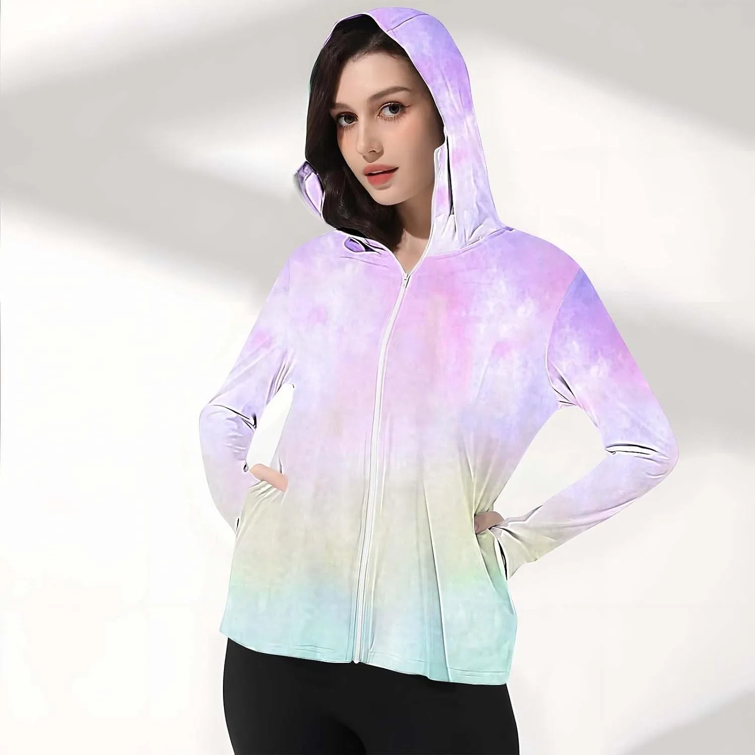 Женская футболка с принтом, модель Fishing Shirts with Thumb Holes & Face Mask, мультиколор — фото 4