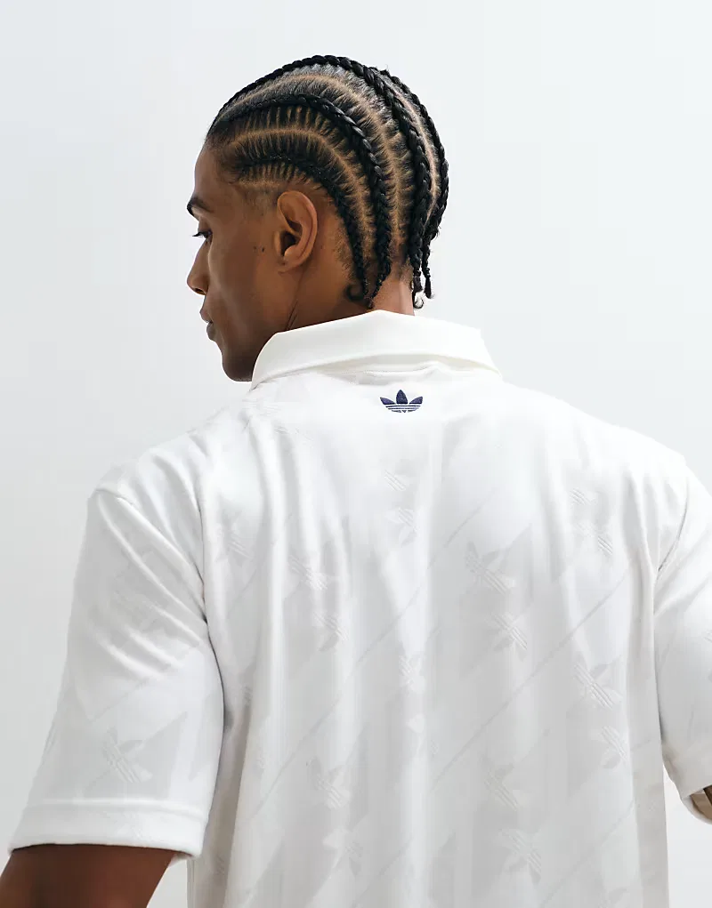 Жаккардовая футболка Adidas Originals, белый — фото 2
