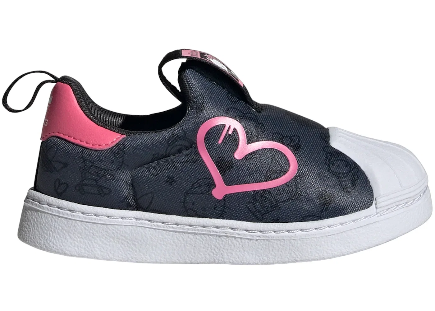 Детские кроссовки без шнурков Adidas Superstar 360, Carbon Core Black Pink Fusion