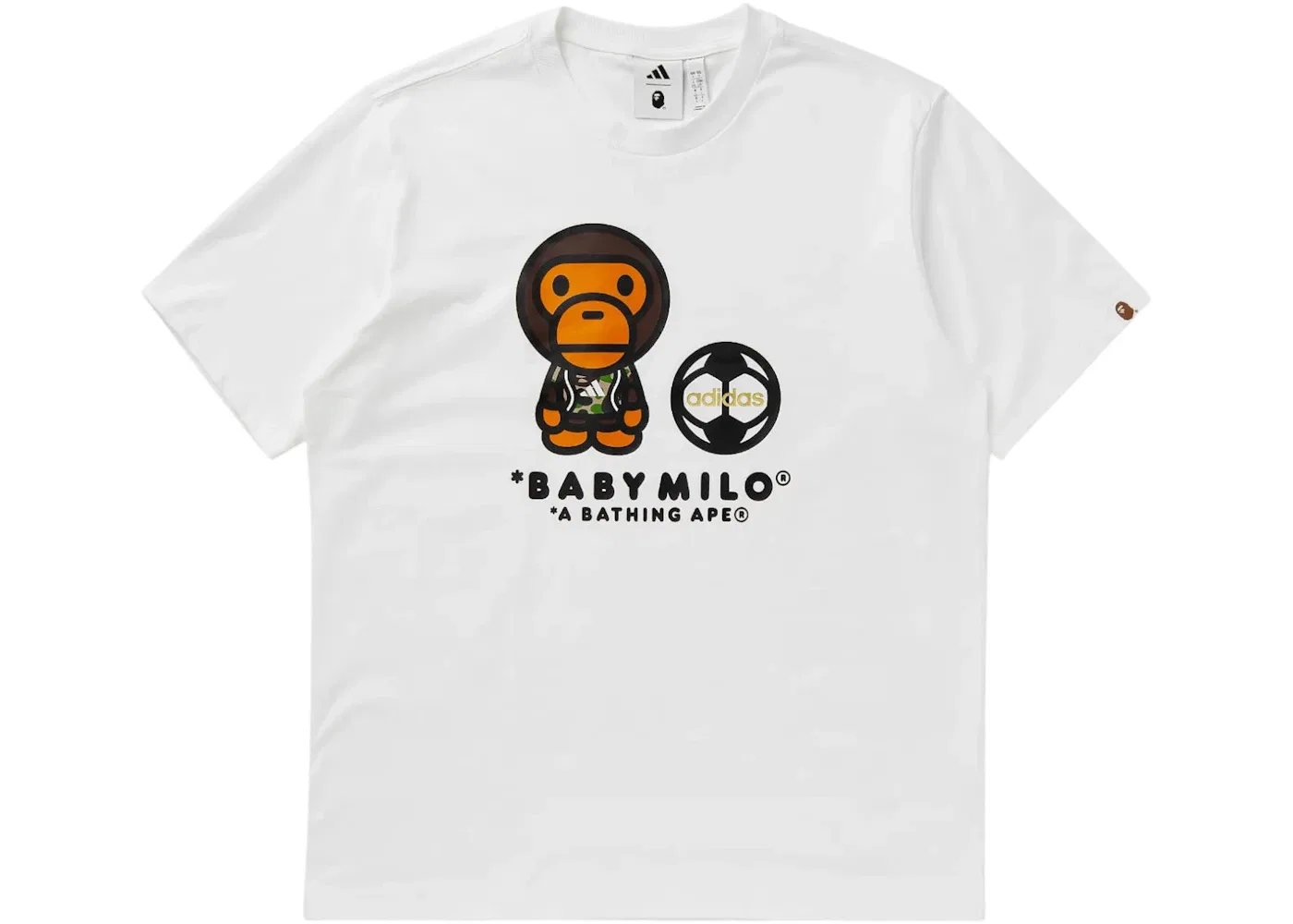 Мужская футболка с принтом Adidas x BAPE SSL Milo Tee, White