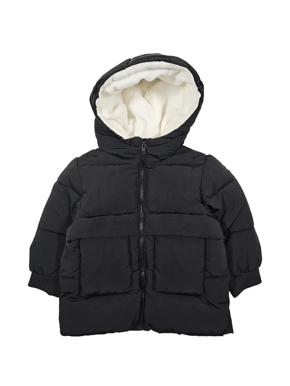 Пуховик с капюшоном Calvin Klein Kids, черный