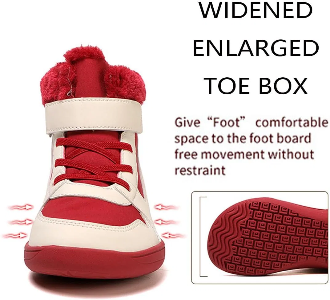 Детские зимние ботинки для девочек водонепроницаемые с принтом Hike Kids Winter Footwear Barefoot Snow Boots, Pink — фото 3