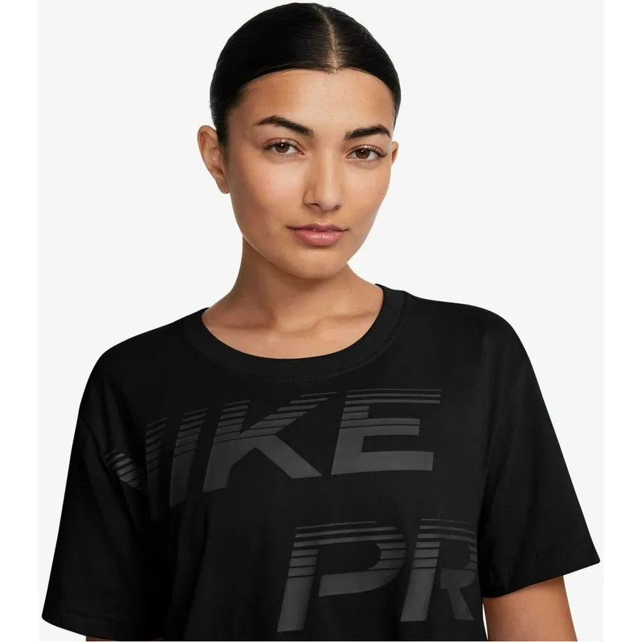 Женская футболка с принтом Nike Pro Dri-Fit Graphics, XS, Черный — фото 3