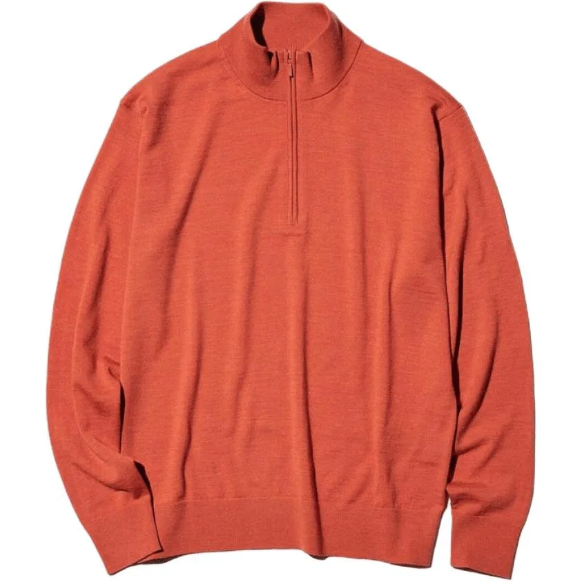 Мужской свитер с воротником-стойкой 26 Orange Red UNIQLO, 26 Orange Red