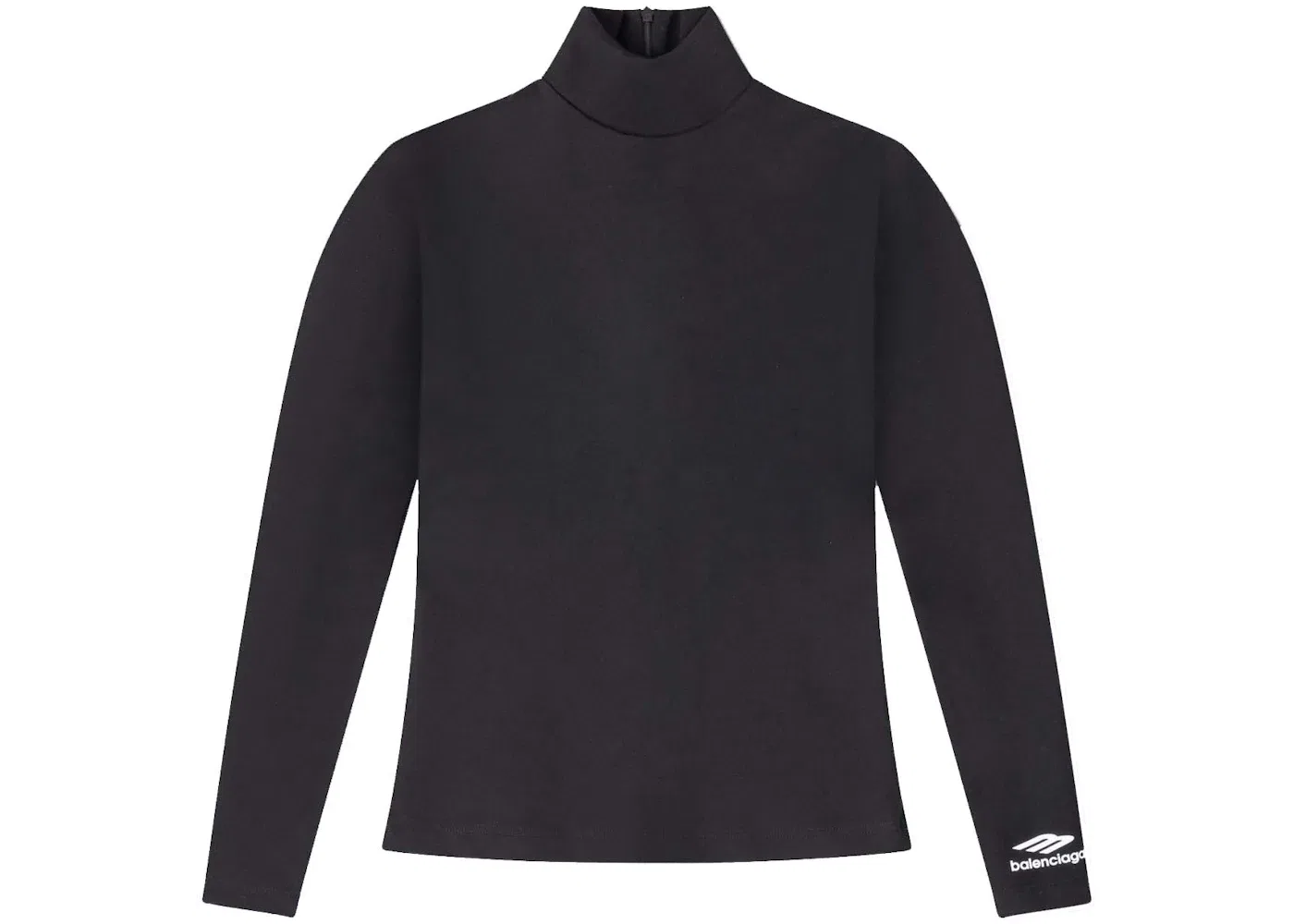 Женская футболка с длинным рукавом и высоким воротом Balenciaga, Black