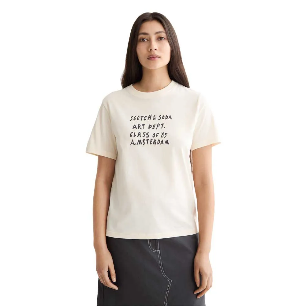 

Футболка с коротким рукавом Scotch & Soda Regular Fit Chest Artwork, бежевый