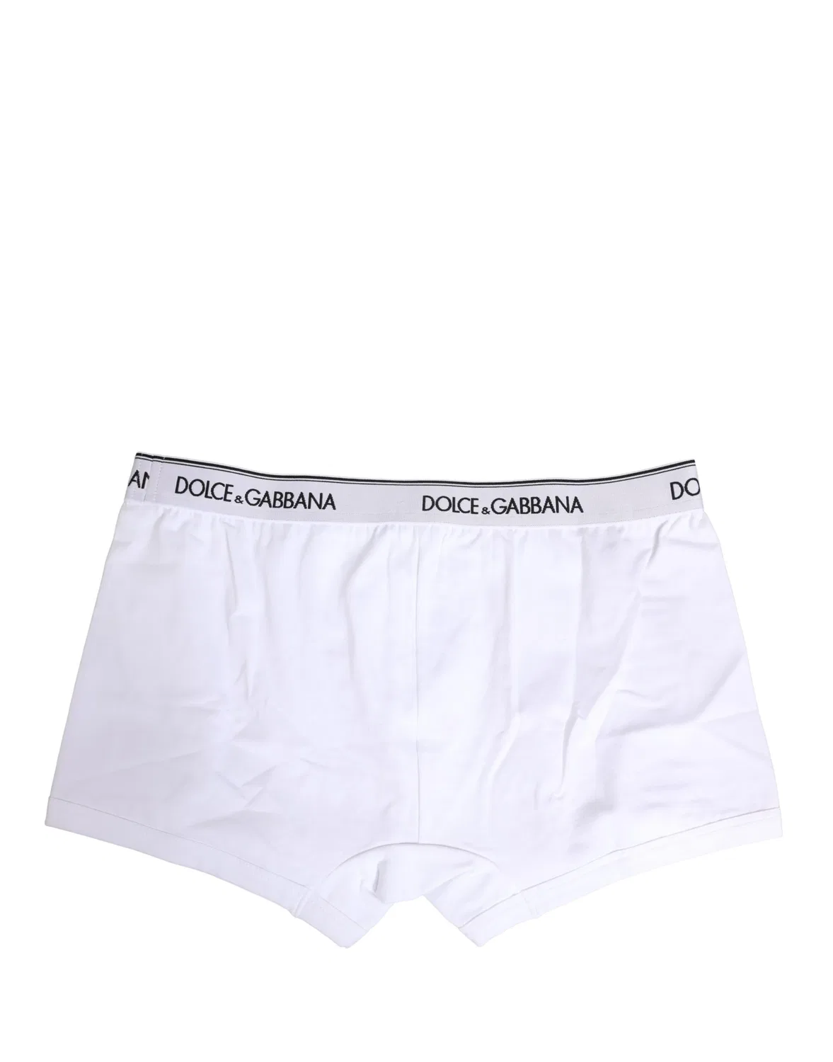 Мужские трусы-боксеры с эластичным поясом White Logo Waistband Cotton Dolce & Gabbana, White — фото 4