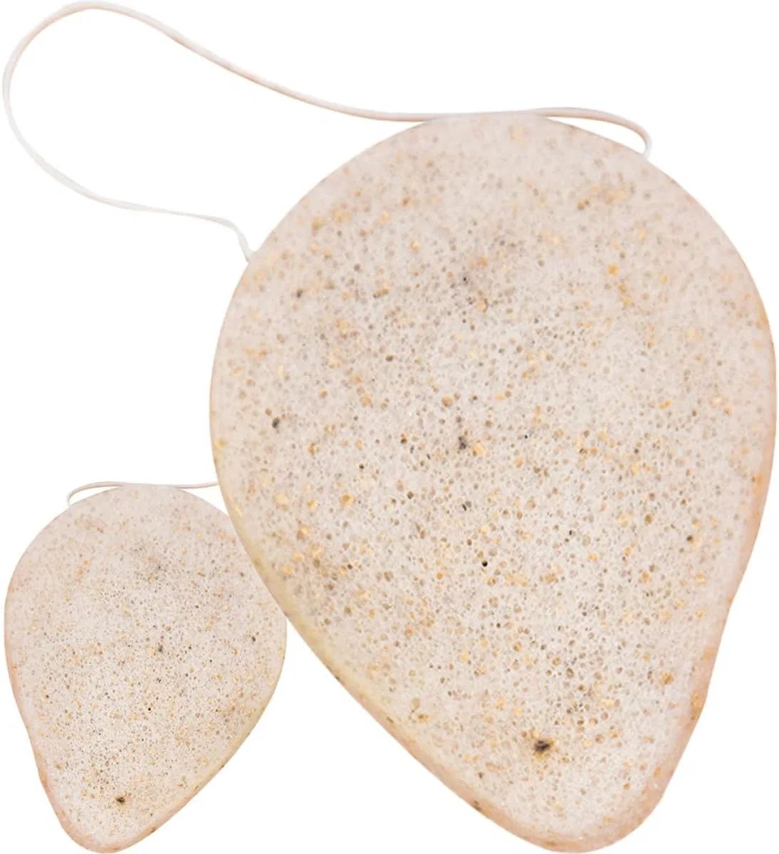 Спонж для умывания из Konjac, JEWEDECO, 2 шт, 8x6x4 см, Beige