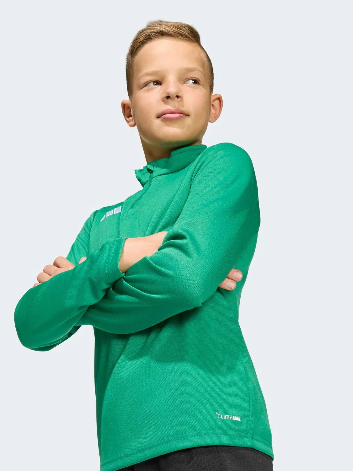 Тренировочная куртка, полузастежка-молния, Entrada 26 adidas, зеленый — фото 4