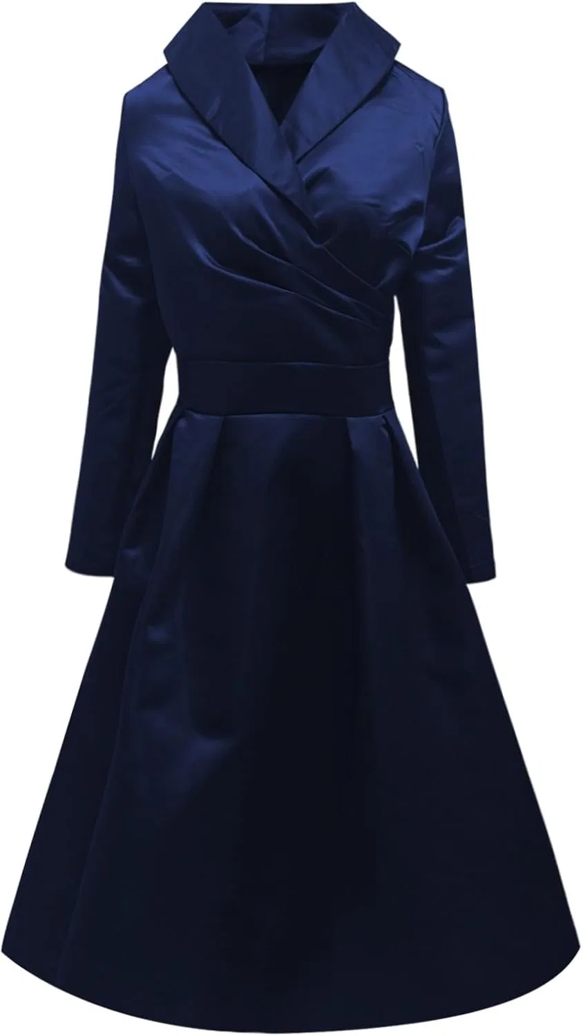 Женское элегантное миди-платье с поясом Waist Cinching Slim Fit, Blue — фото 3