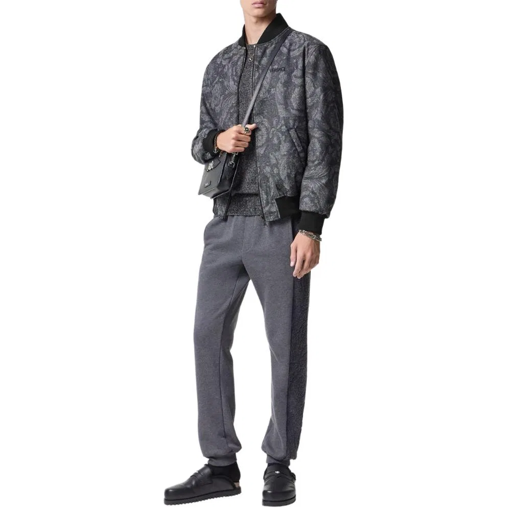 Мужская куртка-бомбер с вышитым логотипом VERSACE, Gray — фото 3