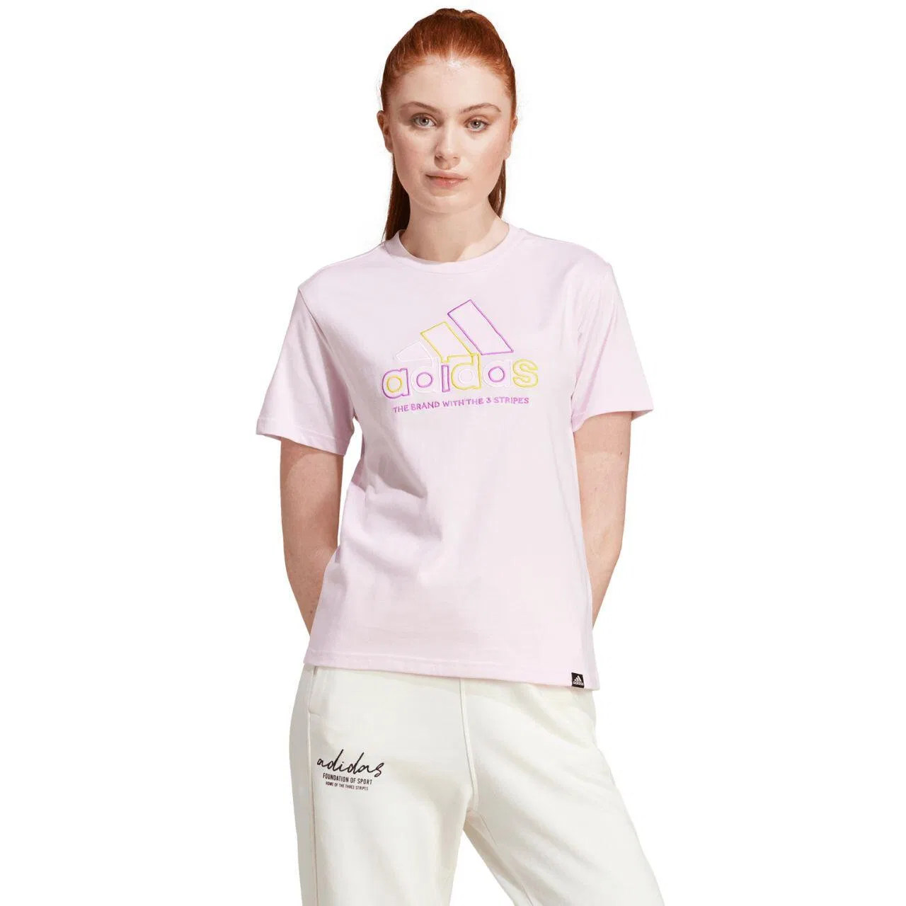 Женская хлопковая футболка ADIDAS Xpress Logo Adidas, Rosa