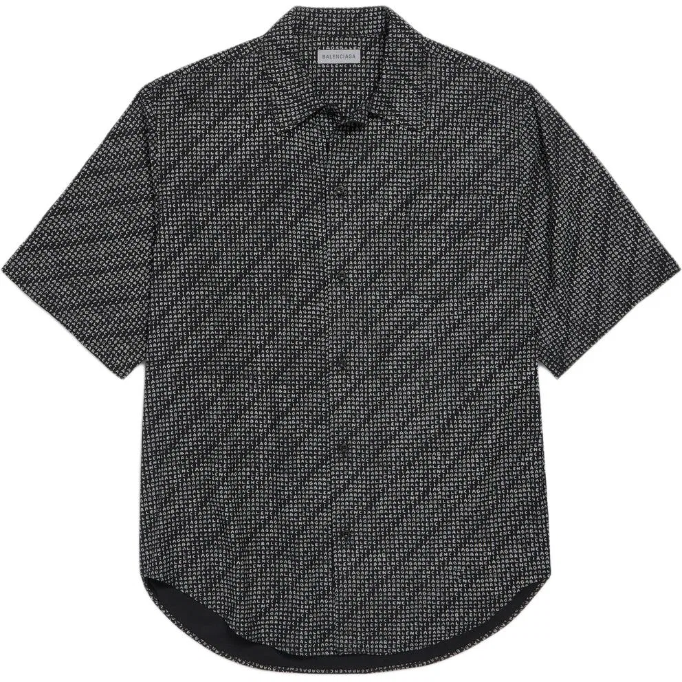 Мужская рубашка с отложным воротником Balenciaga, Black/Gray