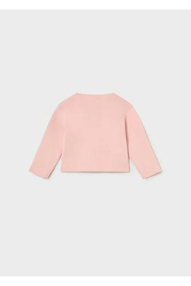Детский вязаный кардиган для девочек с бантом Bow Knitted Cardigan 1307 Mayoral, Powder — фото 2