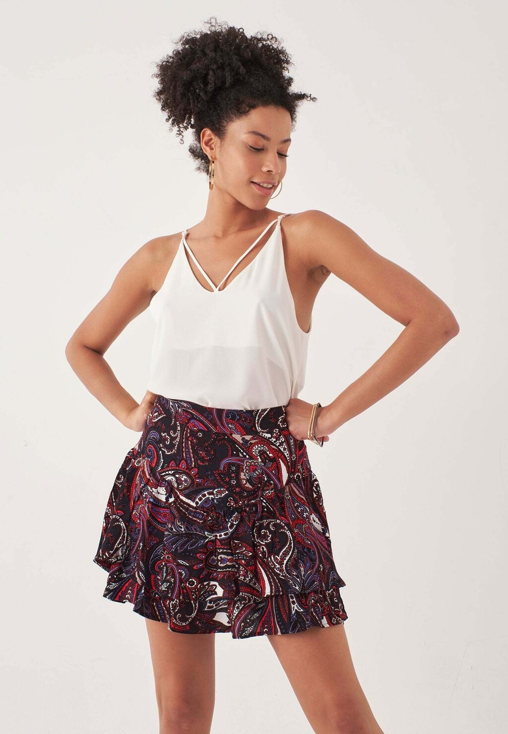 

Юбка плиссе PATTERNED RUFFLED Herita, цвет red