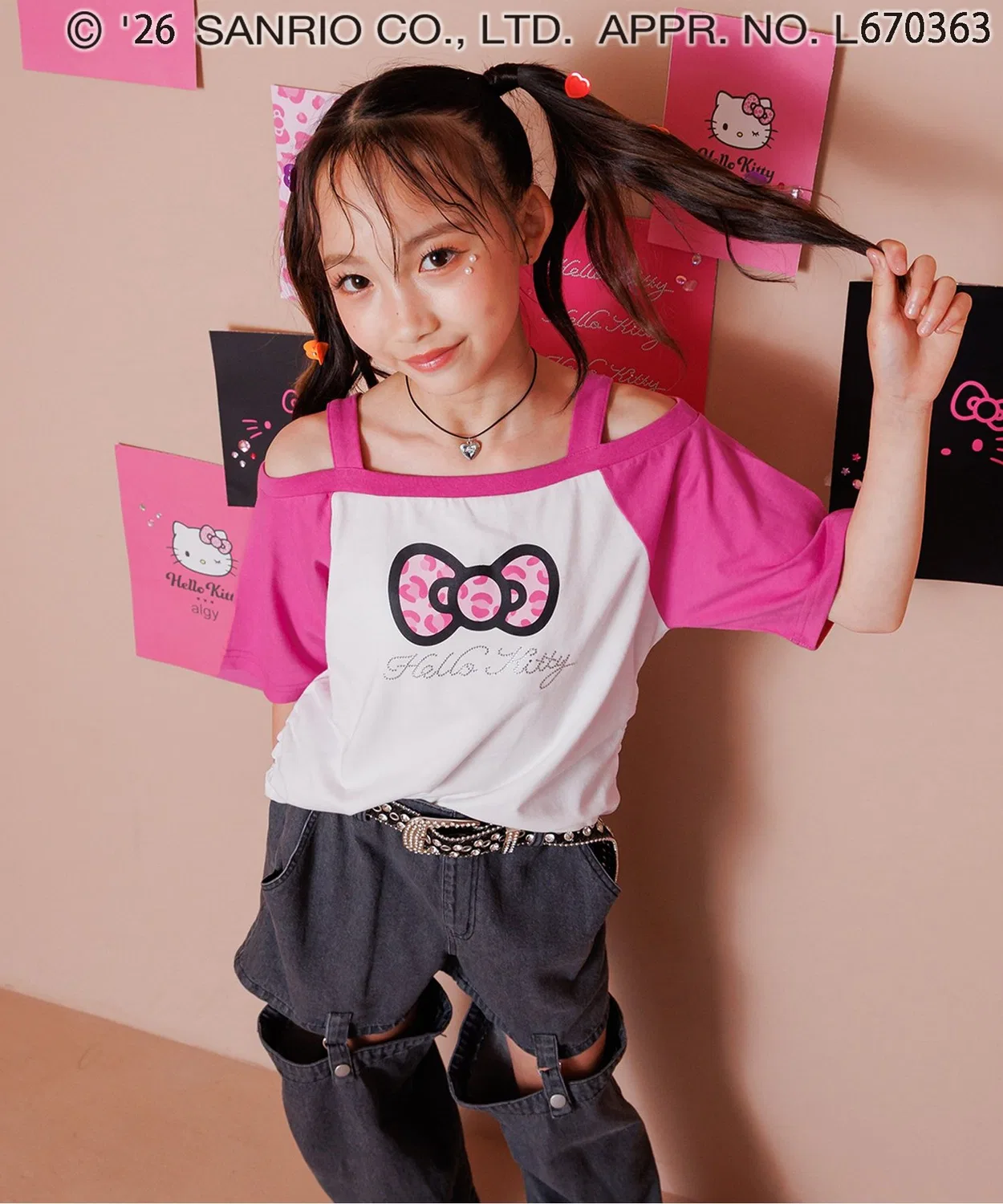 Детская футболка без рукавов с принтом Hello Kitty Y2K GAL Sanrio, Pink