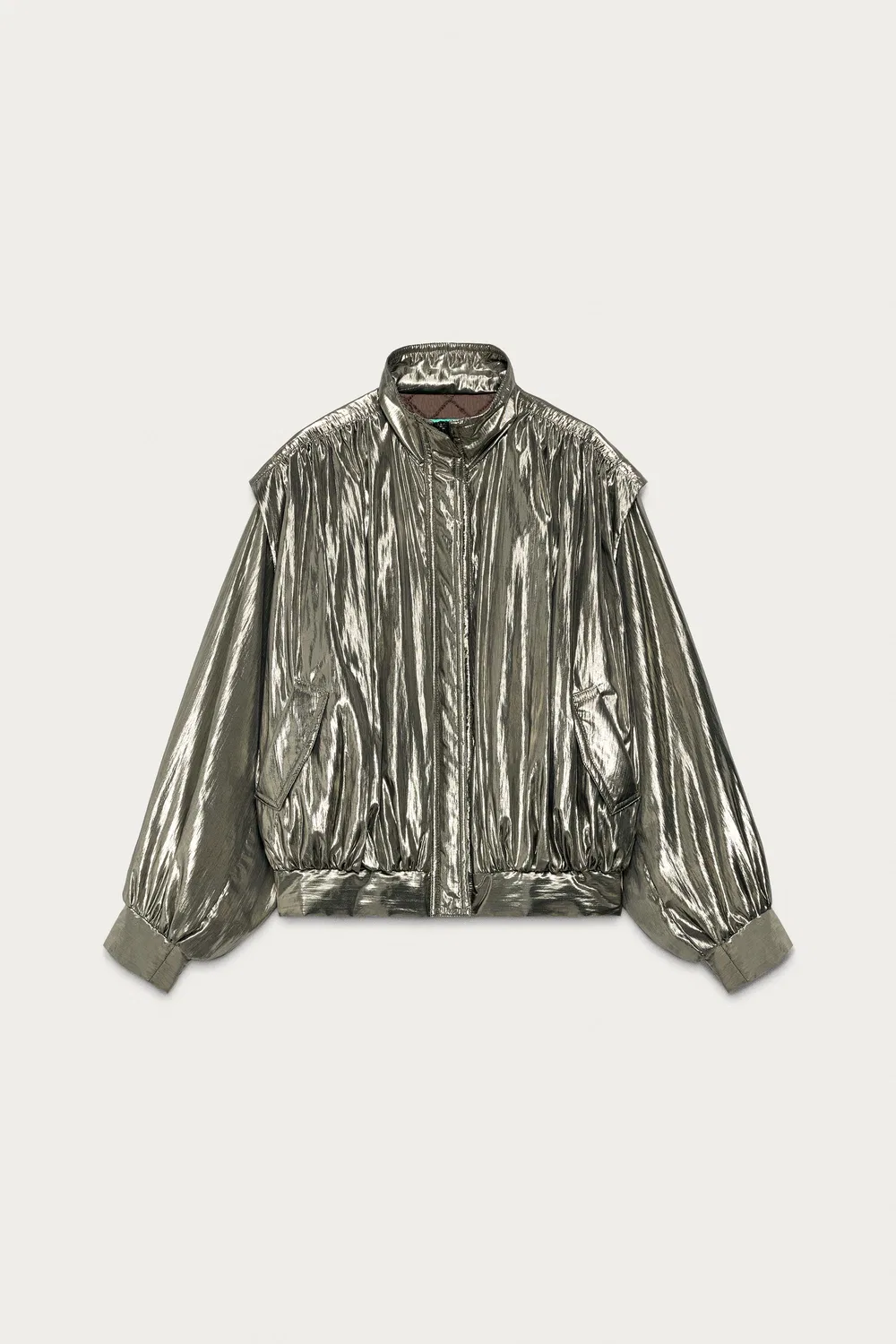 Металлическая куртка MARISA BERENSON X ZARA, Silver