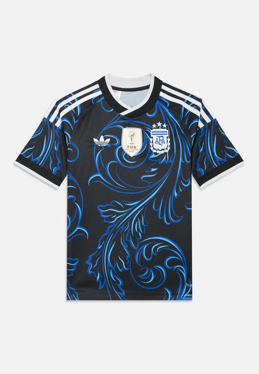 Аргентинская выездная футбольная футболка унисекс Adidas Originals, Black/Lucid Blue/Blue Burst — фото 3