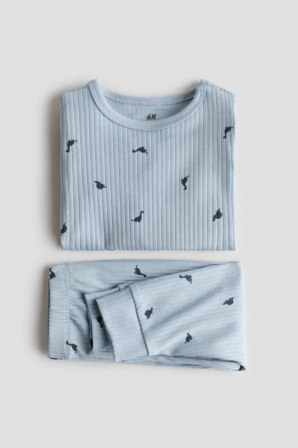 Комплект из ребристого хлопка H&M, Hellblau/Dinosaurier — фото 2
